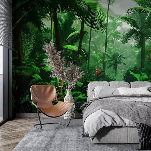Palm Tree Tropical Touch Tropical Wallpaper – detail view, Golden Era Walls