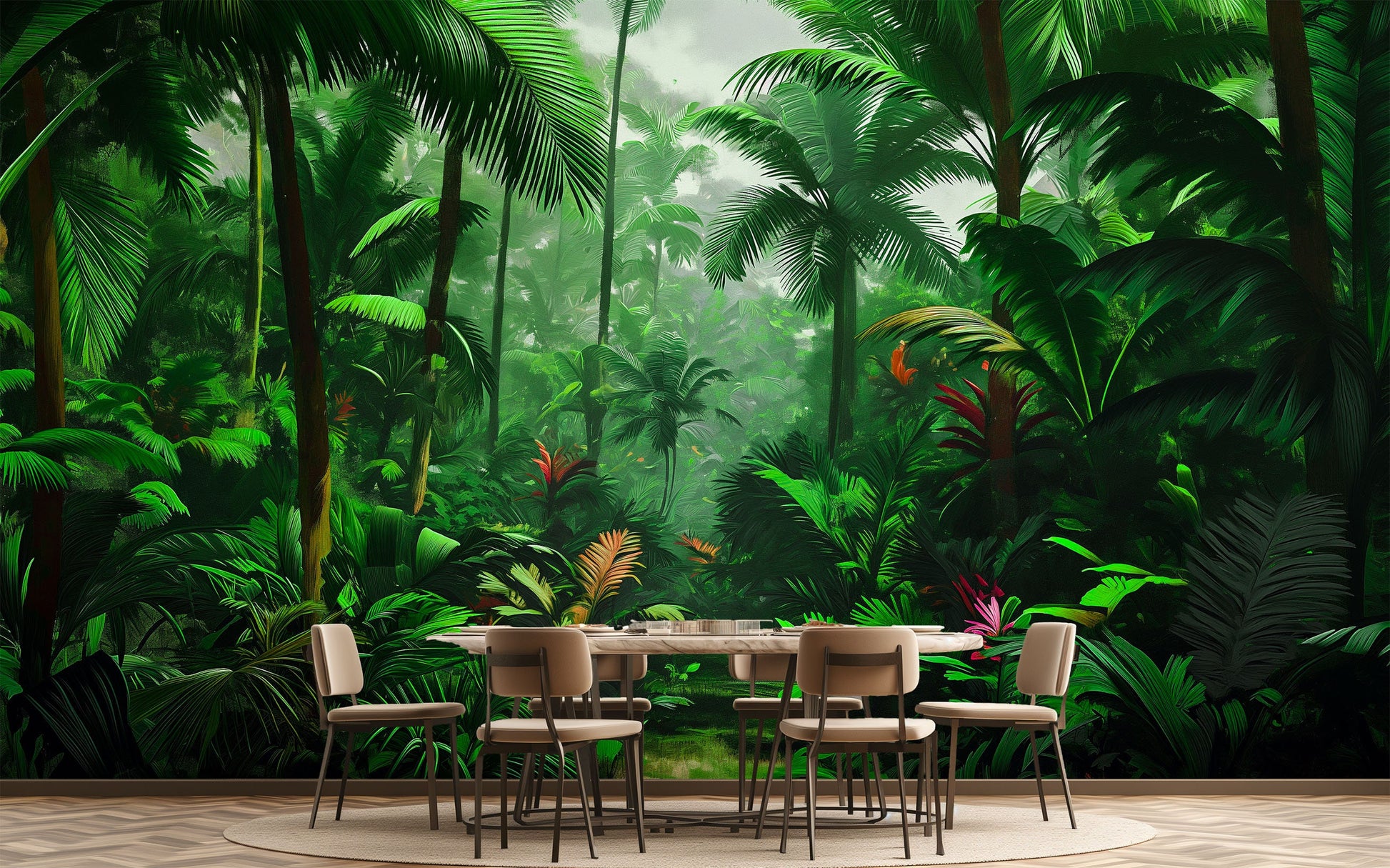Palm Tree Tropical Touch Tropical Wallpaper – peel and stick wallpaper mural, Golden Era Walls