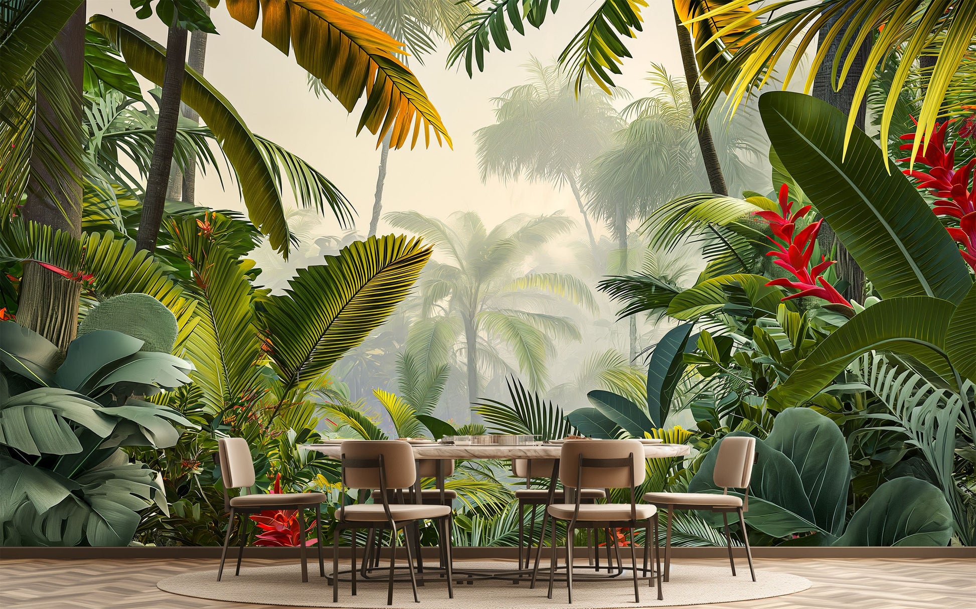 Palm Tree Tropical Decor Tropical Wallpaper – peel and stick wallpaper mural, Golden Era Walls