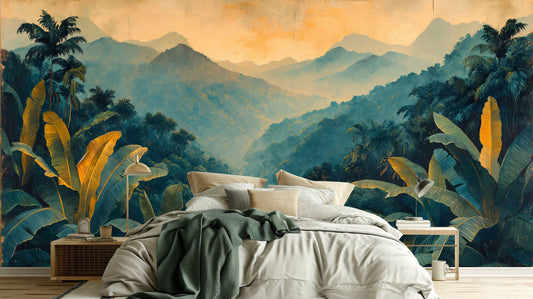 Rainforest Quick Decor Jungle Tropical Wallpaper – detail view, Golden Era Walls