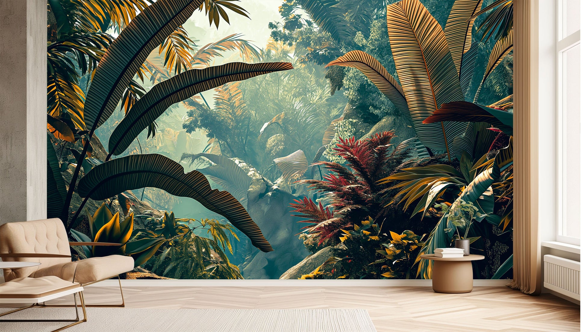 Tropical Rainforest Design Home Tropical Wallpaper – peel and stick wallpaper mural, Golden Era Walls