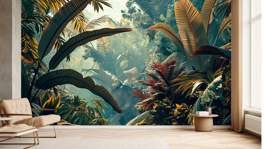Tropical Rainforest Design Home Tropical Wallpaper – peel and stick wallpaper mural, Golden Era Walls