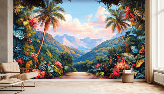 Rainforest Easy Quick Decor Tropical Wallpaper – detail view, Golden Era Walls