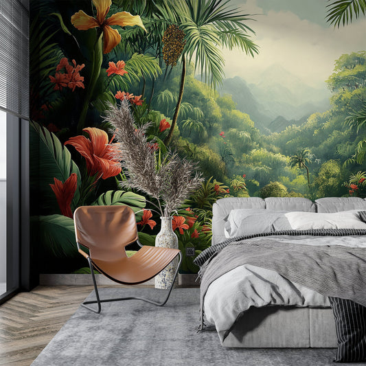 Tropical Rainforest Decor Tropical Wallpaper – lifestyle view, Golden Era Walls