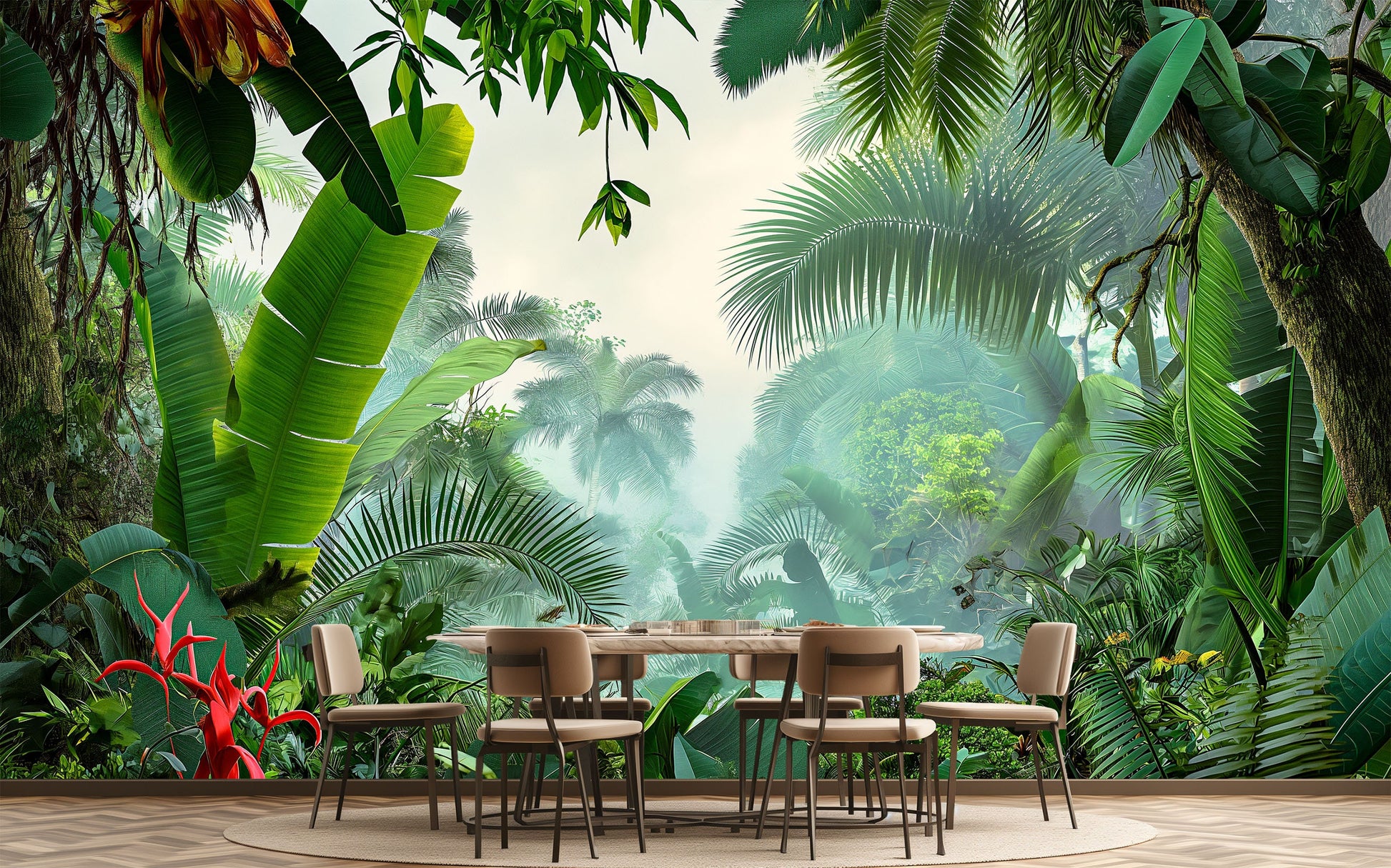 Tropical Palm Tree Design Tropical Wallpaper – lifestyle view, Golden Era Walls