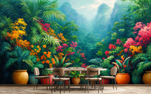 Tropical Decor Tropical Wallpaper – peel and stick wallpaper mural, Golden Era Walls