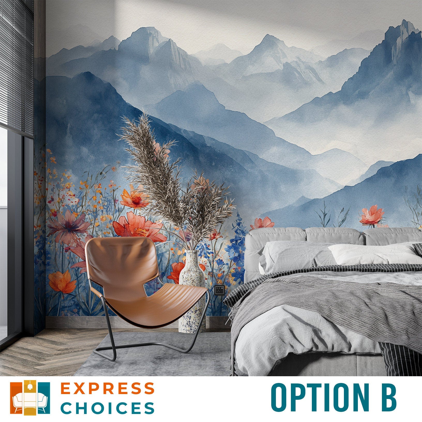 Mountain Trees Self Adhesive Wallpaper – alternate view, Golden Era Walls