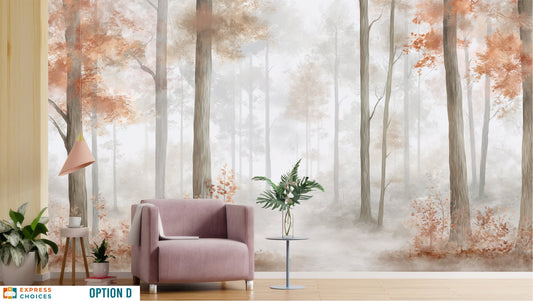 Winter Forest Coastal Wallpaper – detail view, Golden Era Walls