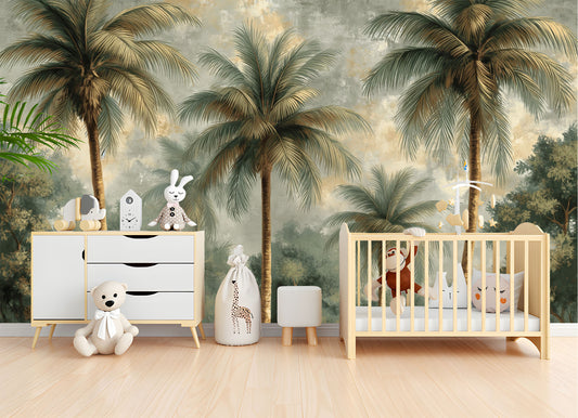 Beach Geometric Wallpaper – peel and stick wallpaper mural, Golden Era Walls