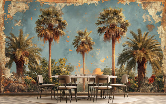 Easy Beach Vibes Stone Marble Wallpaper – peel and stick wallpaper mural, Golden Era Walls