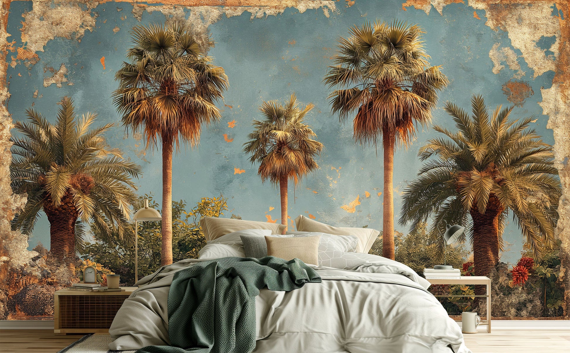 Easy Beach Vibes Stone Marble Wallpaper – scale reference, Golden Era Walls