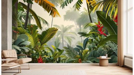 Palm Tree Tropical Decor Tropical Wallpaper – detail view, Golden Era Walls