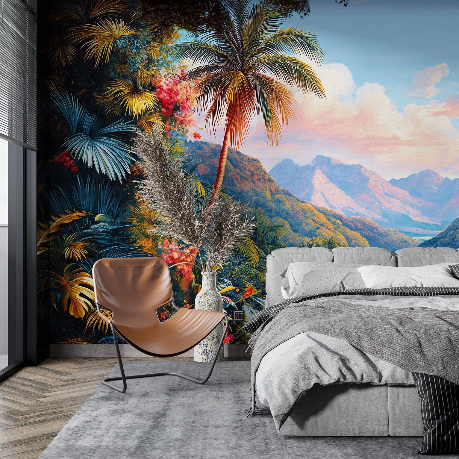 Rainforest Easy Quick Decor Tropical Wallpaper – lifestyle view, Golden Era Walls