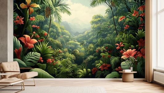 Tropical Rainforest Decor Tropical Wallpaper – detail view, Golden Era Walls