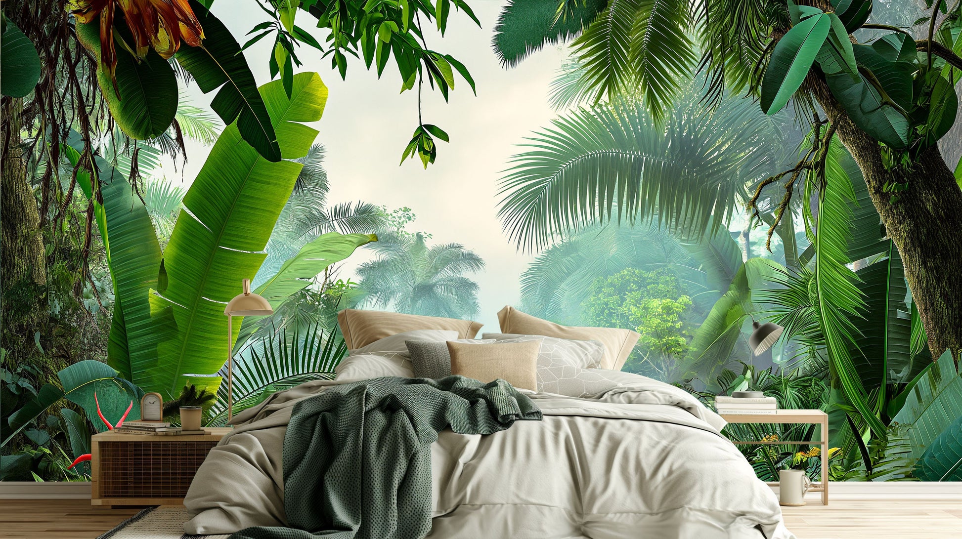 Tropical Palm Tree Design Tropical Wallpaper – detail view, Golden Era Walls