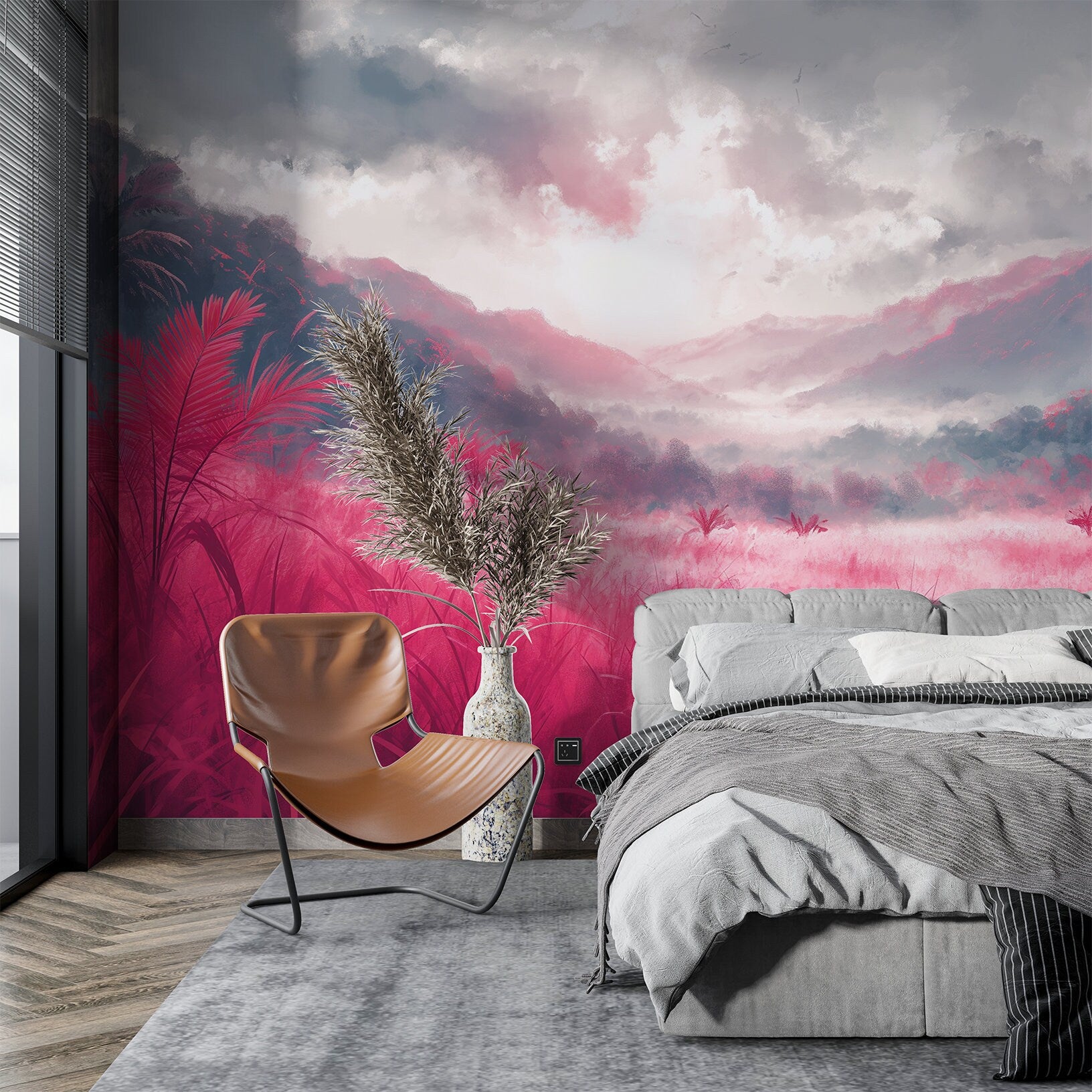 Surreal Digital Art Vibrant Wallpaper – scale reference, Golden Era Walls