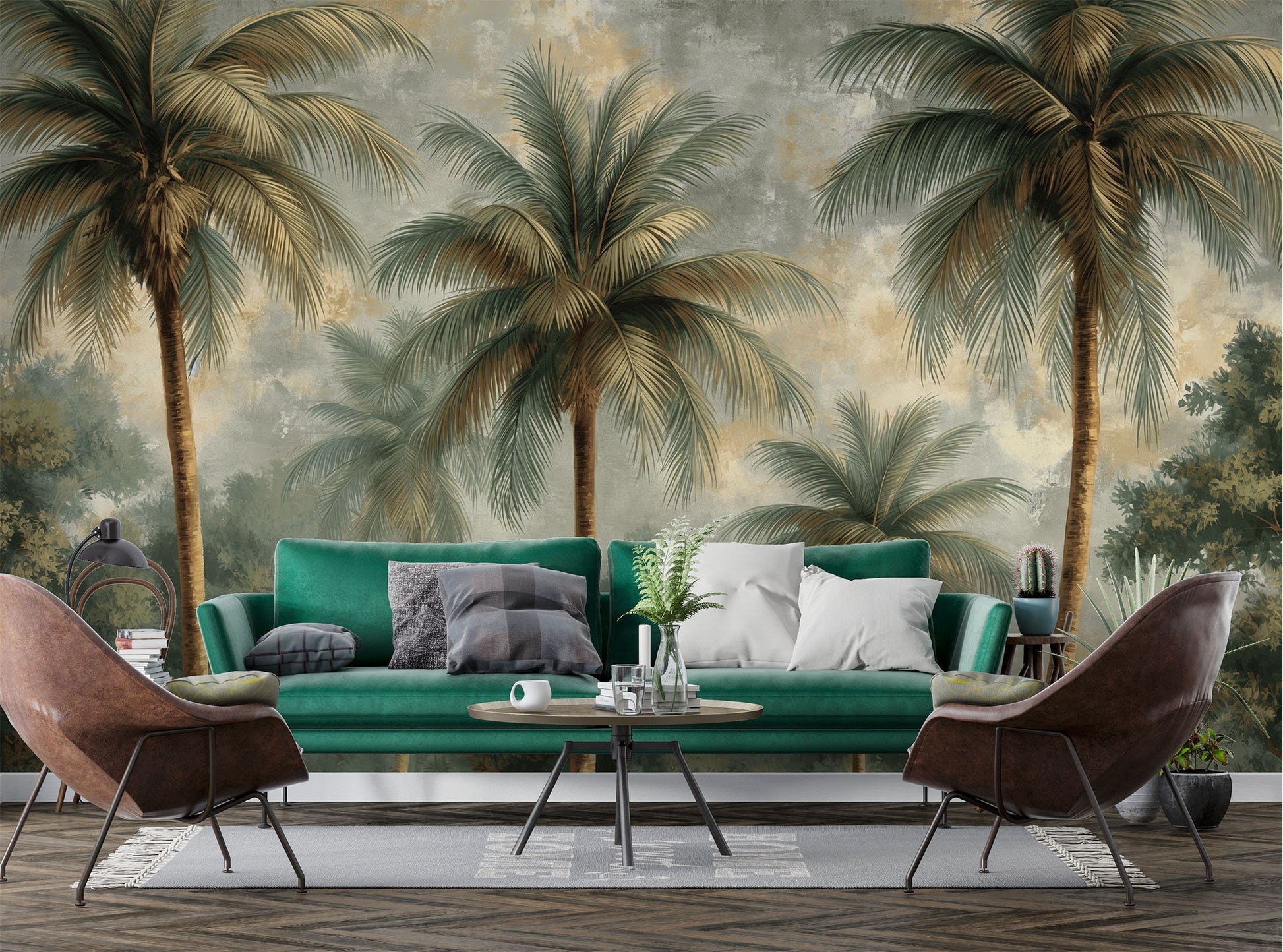 Beach Geometric Wallpaper – lifestyle view, Golden Era Walls