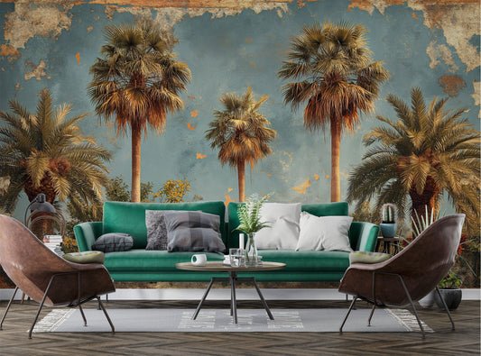 Easy Beach Vibes Stone Marble Wallpaper – detail view, Golden Era Walls