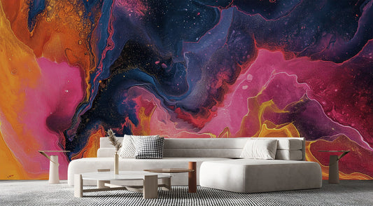 Colorful Abstract Easy Apply Geometric Wallpaper – lifestyle view, Golden Era Walls