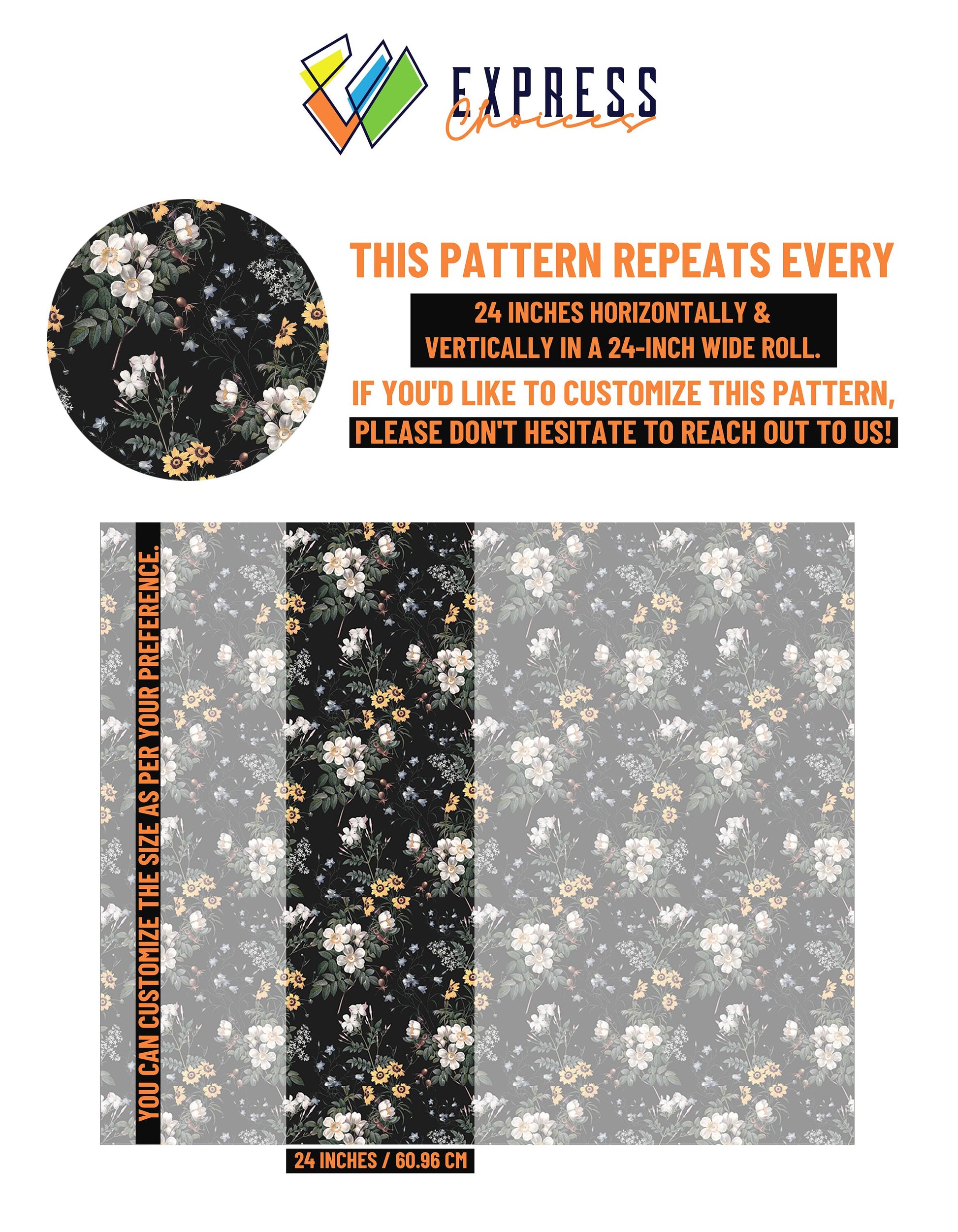 Chic Floral Flower Covering Floral Wallpaper Pattern – additional view, Golden Era Walls