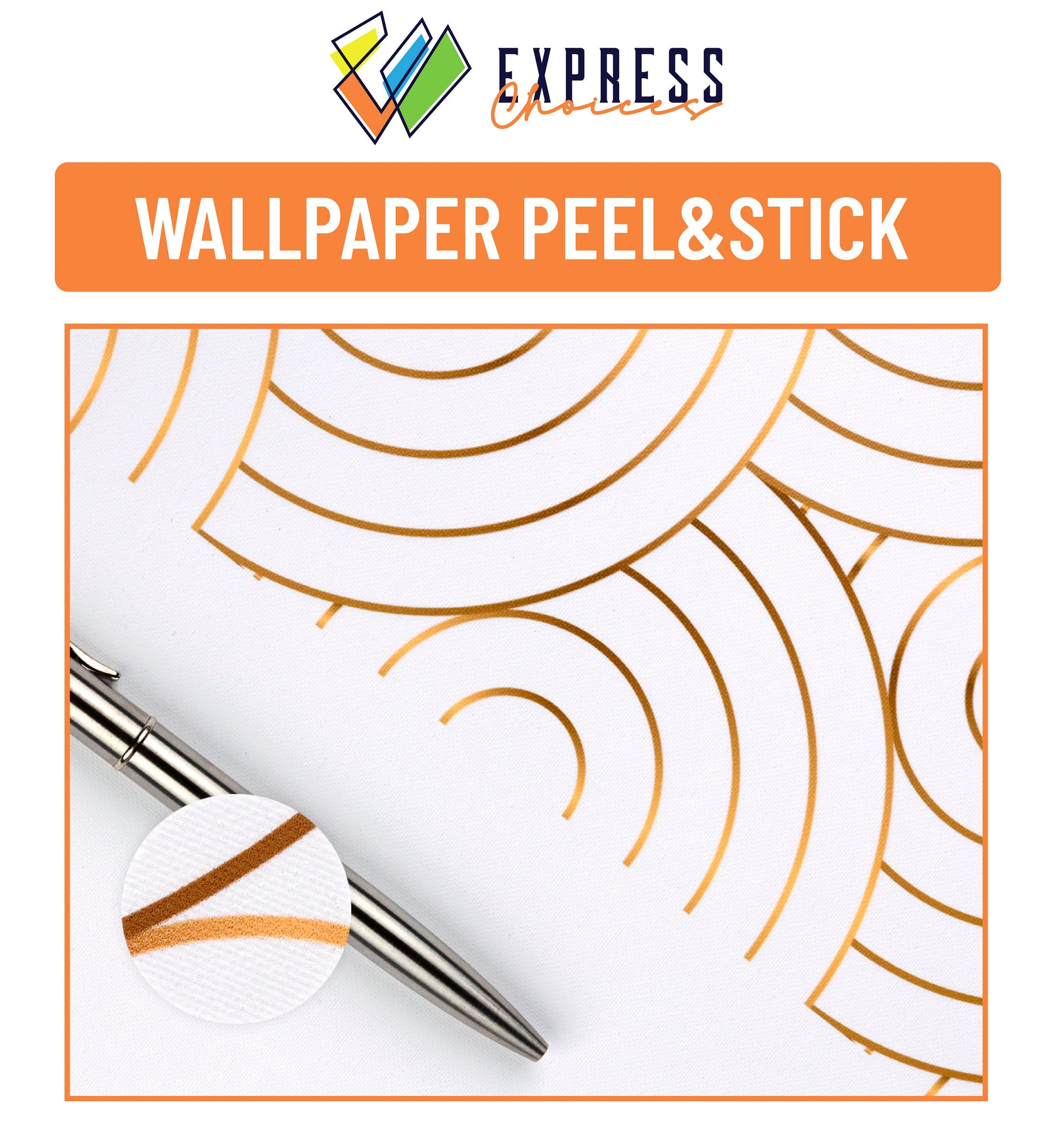 Artistic Vibrant Fluid Patterns Geometric Wallpaper Pattern – lifestyle view, Golden Era Walls