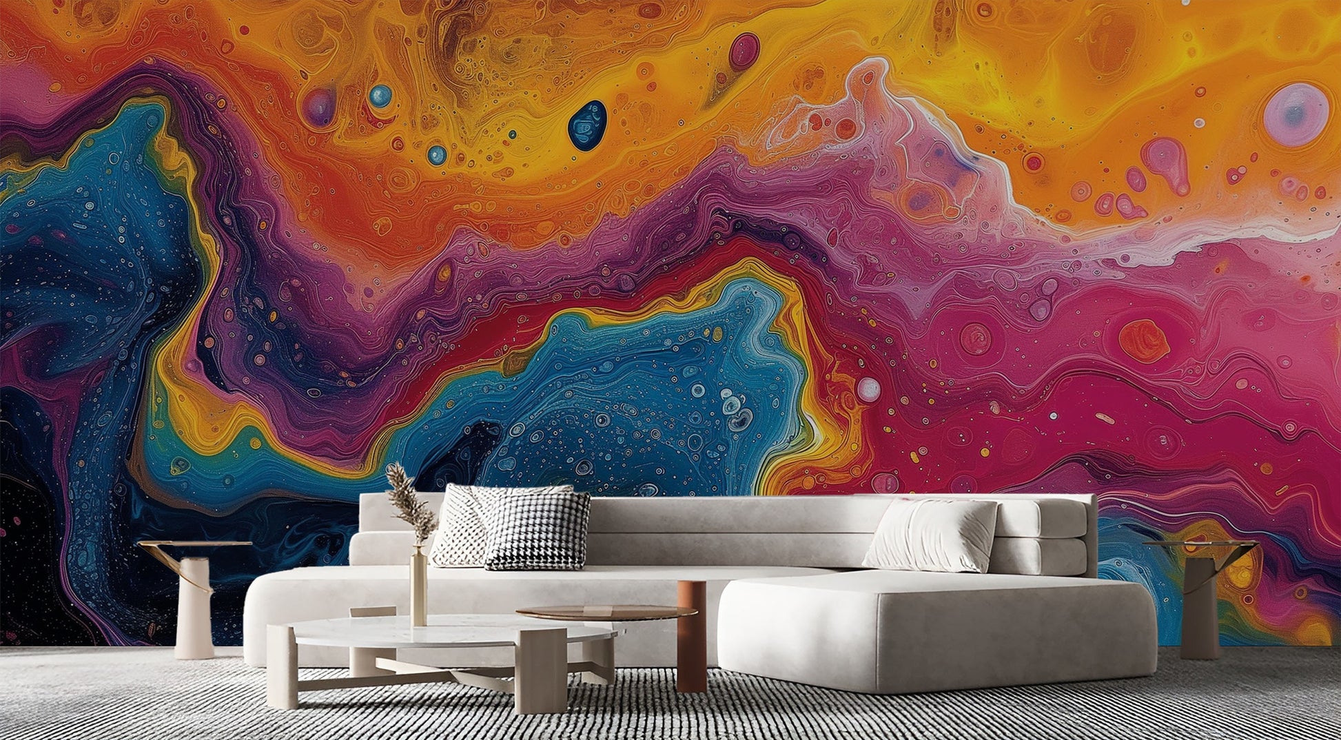 Modern Abstract Easy Home Geometric Wallpaper – lifestyle view, Golden Era Walls