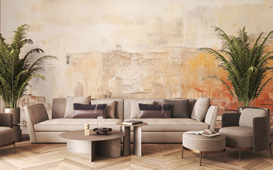 Antique Faded Pink Texture Marble Wallpaper – room setting, Golden Era Walls