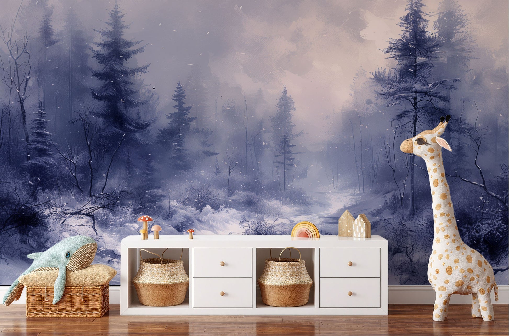 Winter Wonderland Mystical Snowy Coastal Wallpaper – alternate view, Golden Era Walls