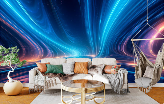 Stellar Journey Through Stars Wallpaper – room setting, Golden Era Walls