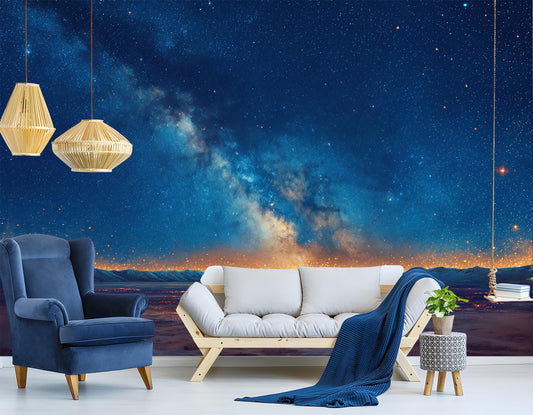 Panoramic Showcasing Majestic Milky Wallpaper – peel and stick wallpaper mural, Golden Era Walls