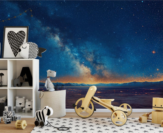 Panoramic Showcasing Majestic Milky Wallpaper – detail view, Golden Era Walls