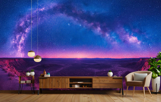 Vast Milky Way Panorama Wallpaper – room setting, Golden Era Walls