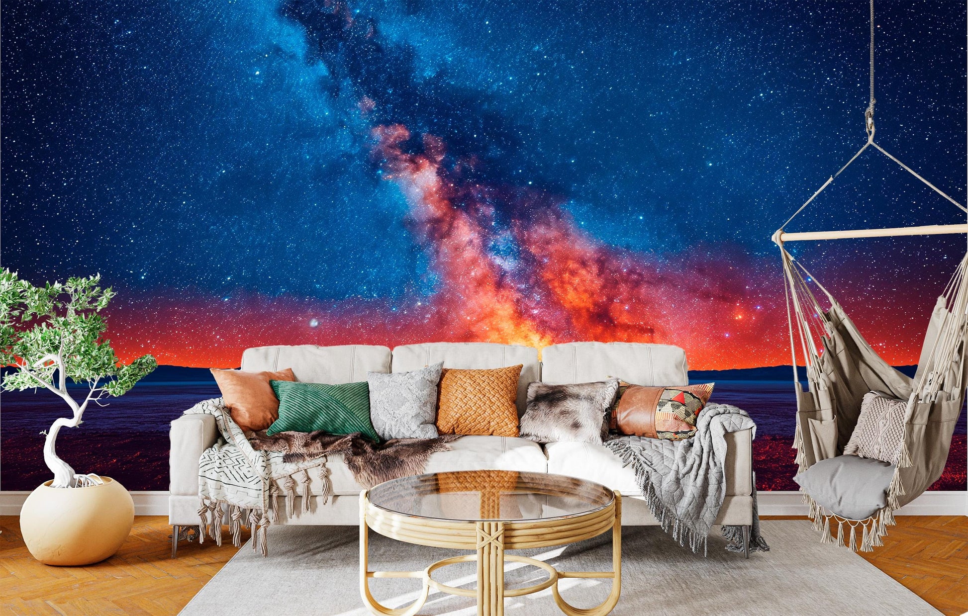 Stunning Featuring Vibrant Glow Wallpaper – lifestyle view, Golden Era Walls