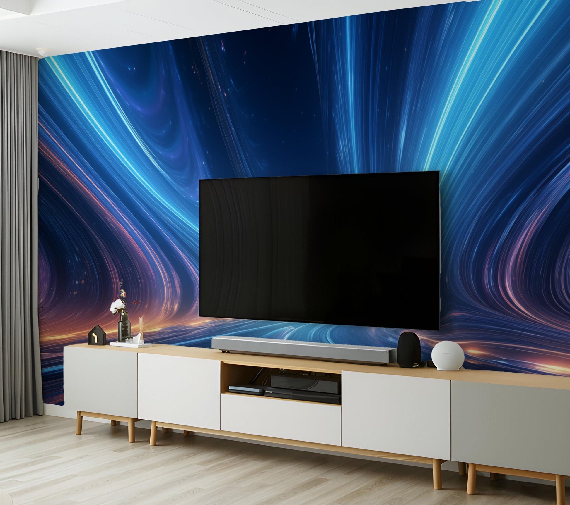 Stellar Journey Through Stars Wallpaper – detail view, Golden Era Walls