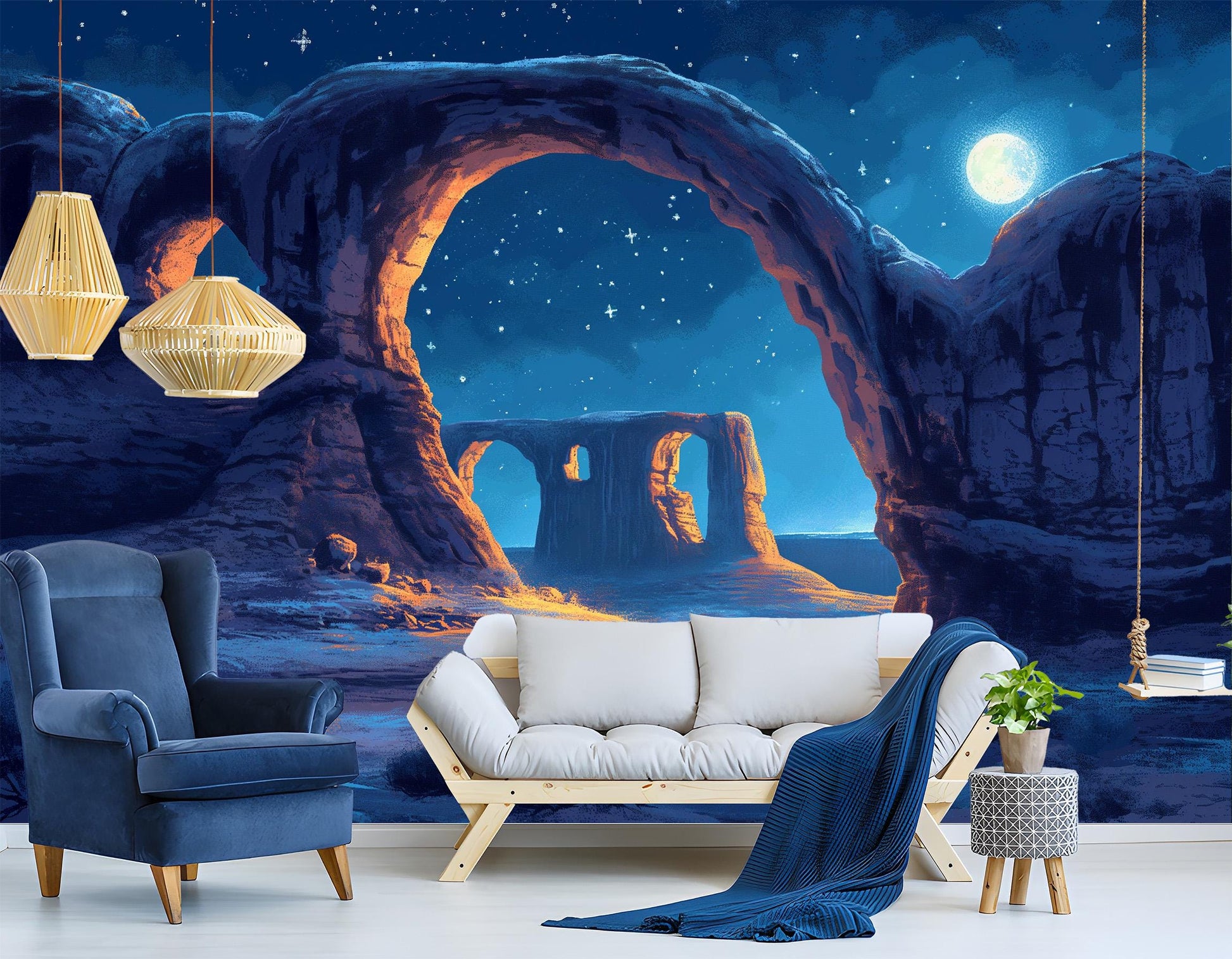 Natural Archway Desert Non Wallpaper – lifestyle view, Golden Era Walls