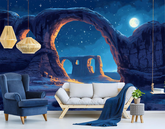 Natural Archway Desert Non Wallpaper – lifestyle view, Golden Era Walls