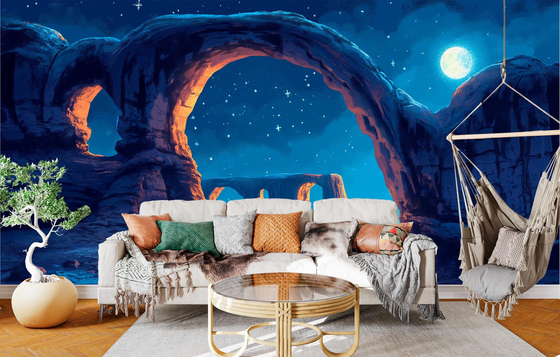 Natural Archway Desert Non Wallpaper – detail view, Golden Era Walls
