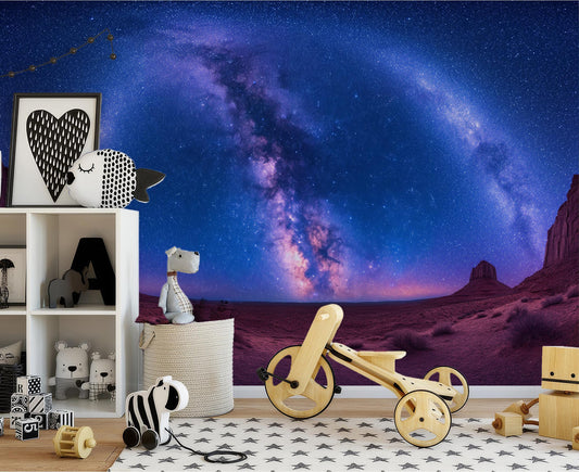 Realistic Panoramic Featuring Milky Wallpaper – room setting, Golden Era Walls