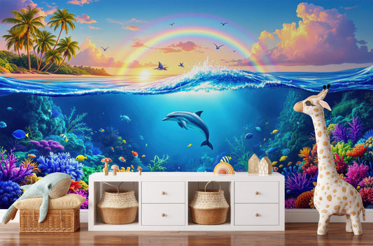 Underwater Ocean Tropical Coral Tropical Wallpaper – detail view, Golden Era Walls