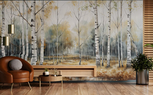Autumn Forest or Non Coastal Wallpaper – detail view, Golden Era Walls