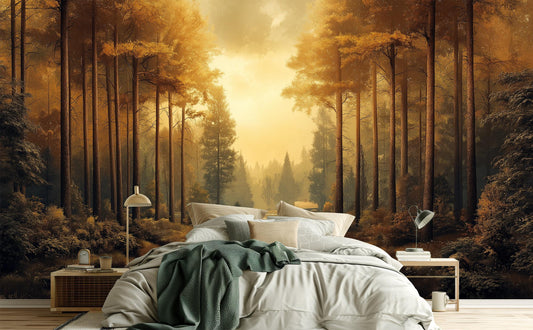 Autumn Forest or Non Coastal Wallpaper – detail view, Golden Era Walls