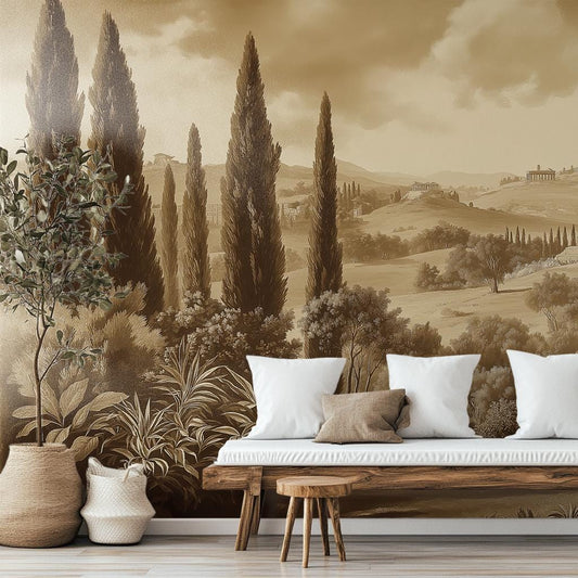 Classic European Timeless Countryside Wallpaper – detail view, Golden Era Walls