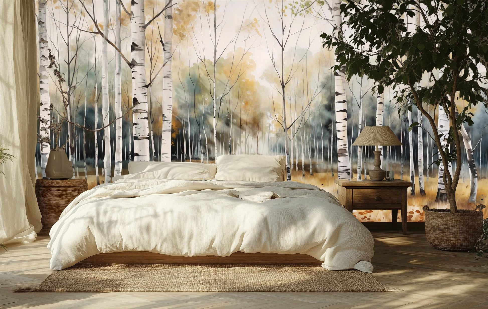 Autumn Forest or Non Coastal Wallpaper – scale reference, Golden Era Walls
