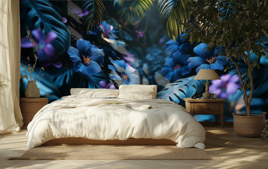 Dark Tropical Jungle Gothic Floral Wallpaper – peel and stick wallpaper mural, Golden Era Walls