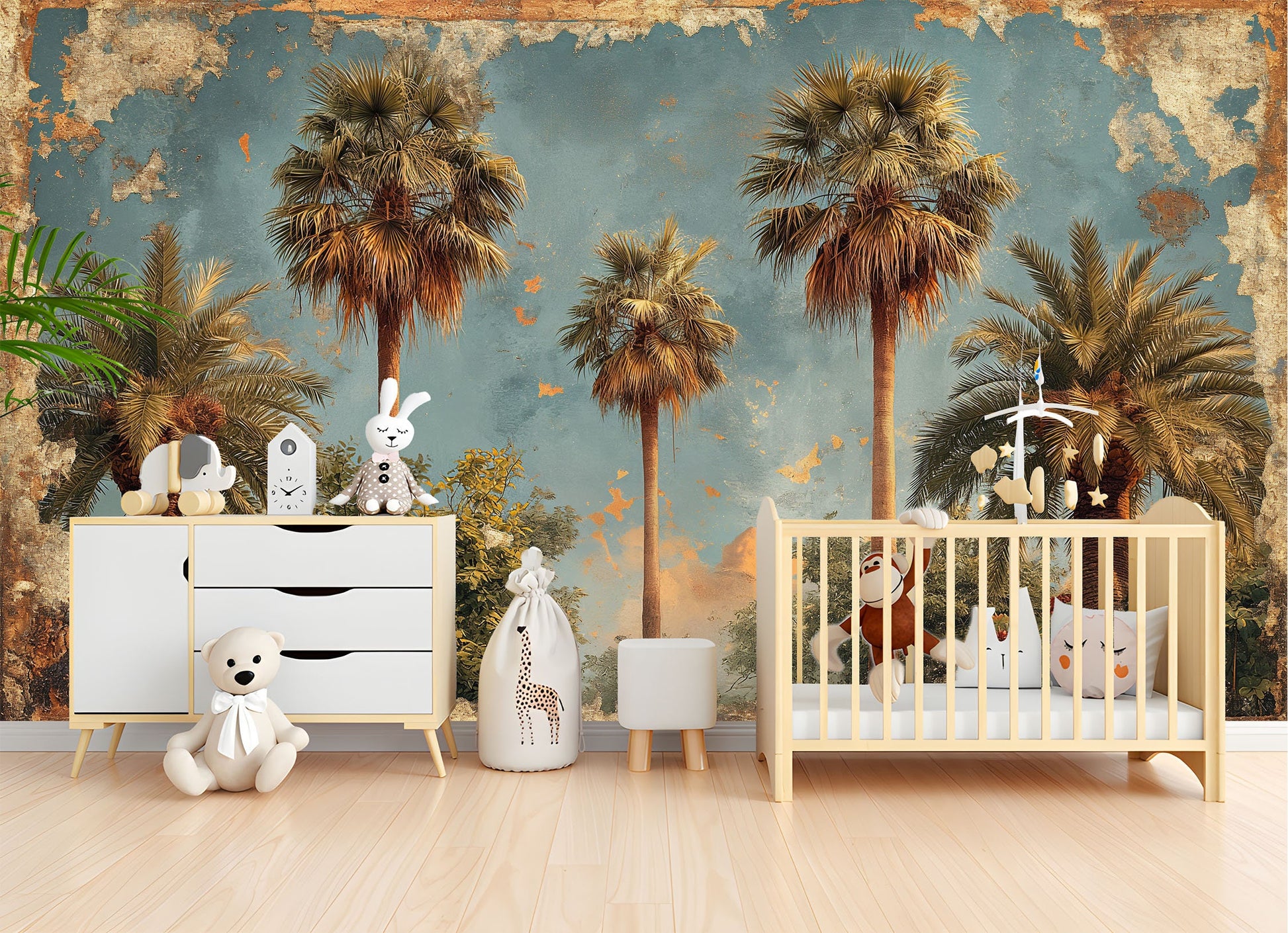 Easy Beach Vibes Stone Marble Wallpaper – lifestyle view, Golden Era Walls