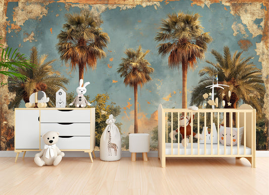 Easy Beach Vibes Stone Marble Wallpaper – lifestyle view, Golden Era Walls