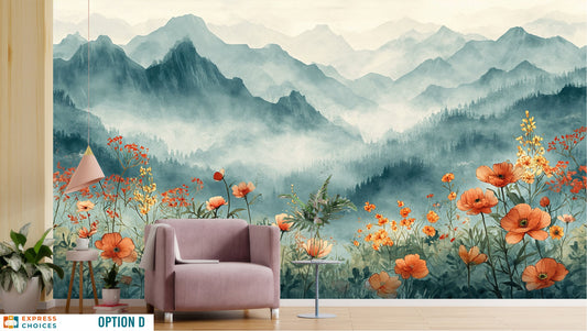 Forest Design Children Woodland Wallpaper – peel and stick wallpaper mural, Golden Era Walls