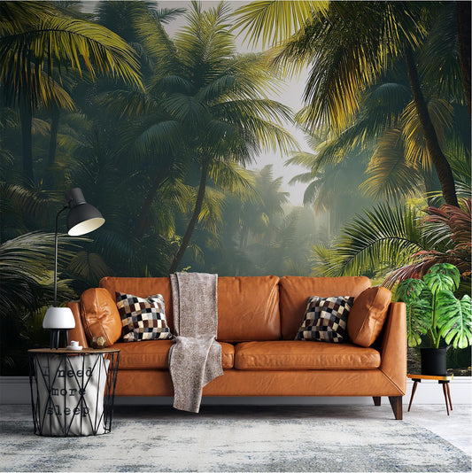 Tropical Forest Lush Jungle Tropical Wallpaper – detail view, Golden Era Walls