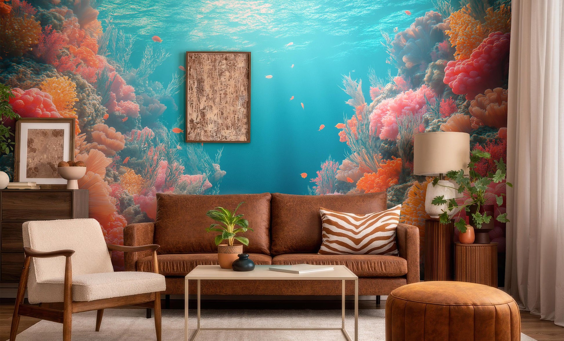 Colorful Coral Reef Tropical Tropical Wallpaper – scale reference, Golden Era Walls