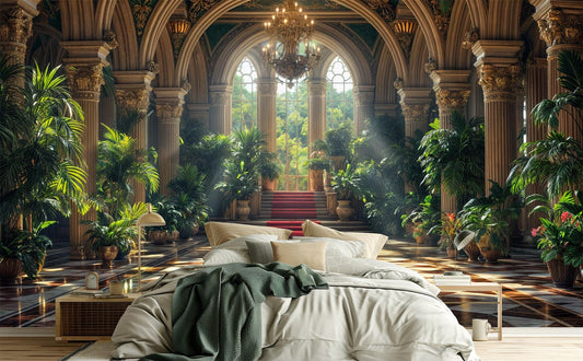 Botanical Palace Lush Interior Floral Wallpaper – detail view, Golden Era Walls